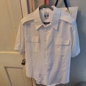 Men's White Short Sleeve Button Down Shirt